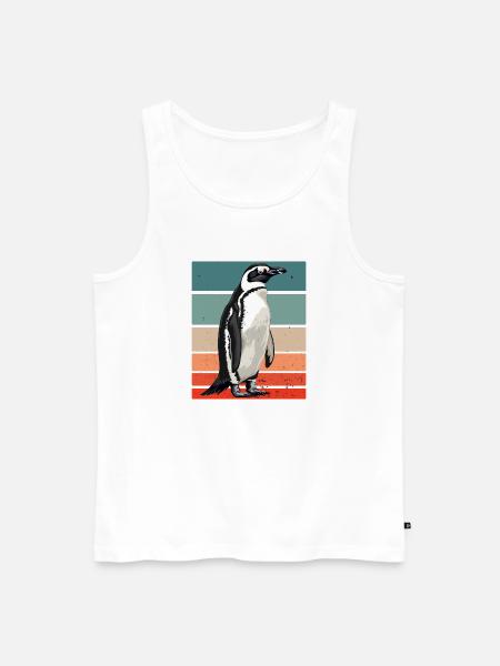 Penguin Retro - Männer Premium Bio Tank Top - Weiß