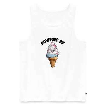 Laughing Ice Cream Cone Funny Ice Cream Design Saying - Men's Premium Organic Tank Top - white - Front - Michal (187cm)