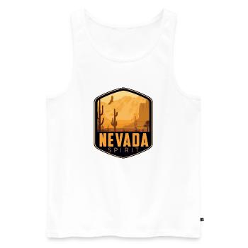 Logo Nevada Spirit - Men's Premium Organic Tank Top - white - Front - Michal (187cm)