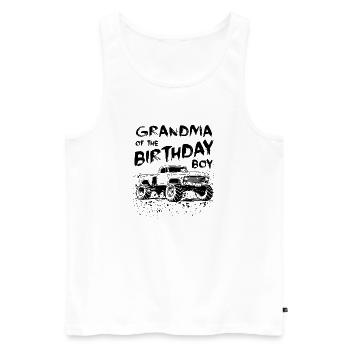 Grandma of the Birthday Boy Monster Truck Party - Men's Premium Organic Tank Top - white - Front - Michal (187cm)