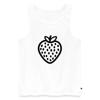 Erdbeere - Männer Premium Bio Tank Top - Weiß - Vorne - AI Model Male 178 light (178cm)