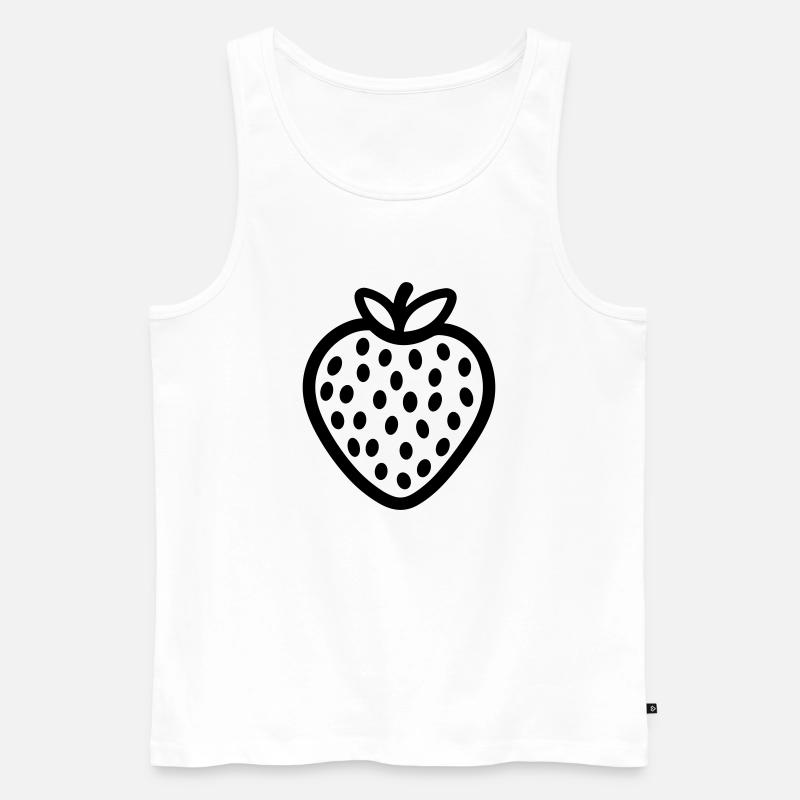 Erdbeere - Männer Premium Bio Tank Top - Weiß