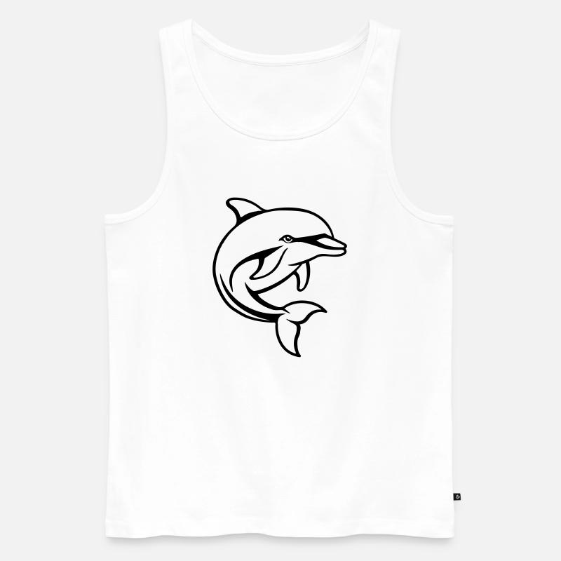 delfin comic - Männer Premium Bio Tank Top - Weiß