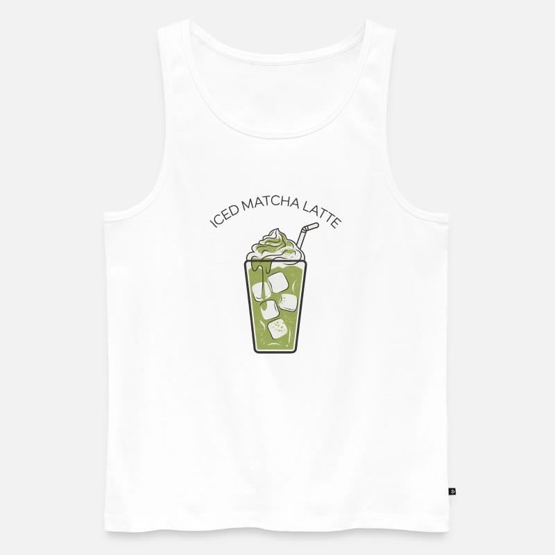 Iced Matcha Latte 2 - Männer Premium Bio Tank Top - Weiß