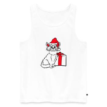 Weihnachtsmann Katze Winter Weihnachten Geschenk - Männer Premium Bio Tank Top - Weiß - Vorne - Michal (187cm)
