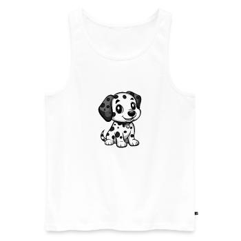 Dalmatien Chien Bande Dessinée Mignon - Débardeur bio Premium Homme - blanc - Devant - Michal (187cm)