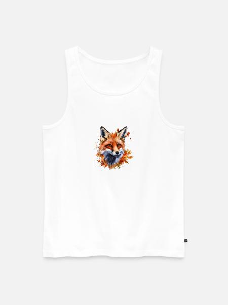 Herbst-Aquarell-Fuchs - Männer Premium Bio Tank Top - Weiß