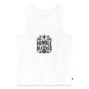 Humble - Men's Premium Organic Tank Top - white - Front - AI Model Male 178 light (178cm)