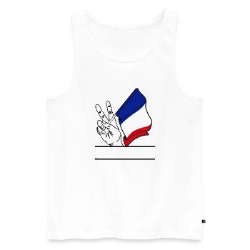 Flag France peace sign text space - Men's Premium Organic Tank Top - white - Front - Michal (187cm)