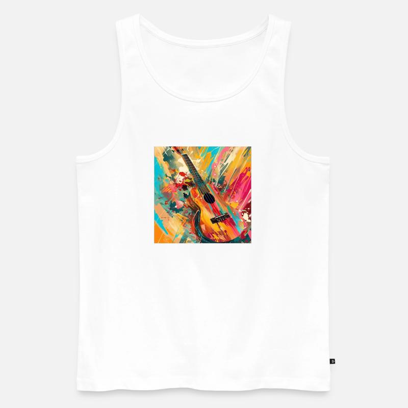 Ukulele - Männer Premium Bio Tank Top - Weiß