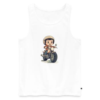 Moto pour enfants Design - Débardeur bio Premium Homme - blanc - Devant - Michal (187cm)