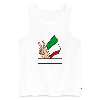 Drapeau Italie signe de paix espace texte - Débardeur bio Premium Homme - blanc - Devant - Michal (187cm)