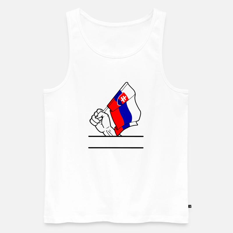 Flagge Slowakei transparenter Fausttextraum - Männer Premium Bio Tank Top - Weiß