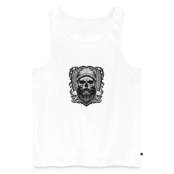 Crête de crâne de bûcheron - Débardeur bio Premium Homme - blanc - Devant - Michal (187cm)
