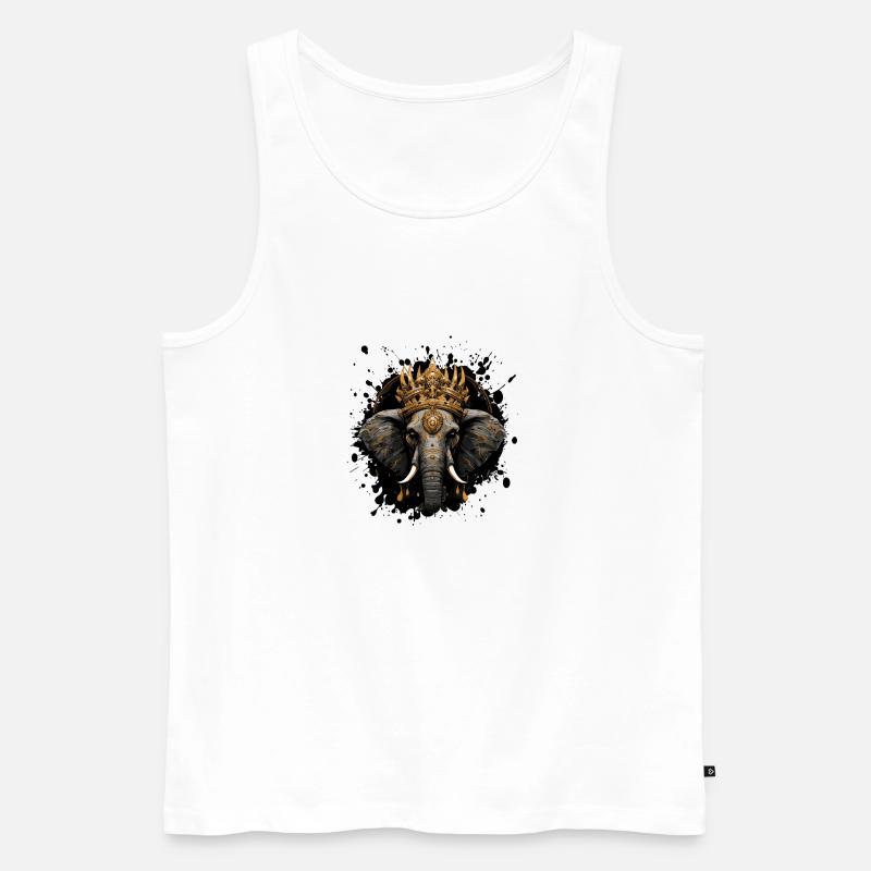 elefant krone tier - Männer Premium Bio Tank Top - Weiß