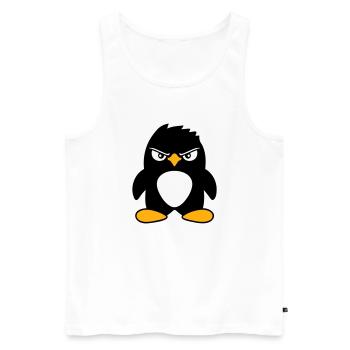 Pinguin guckt ernst böse gefährlicher cooler Blick - Men's Premium Organic Tank Top - white - Front - Michal (187cm)