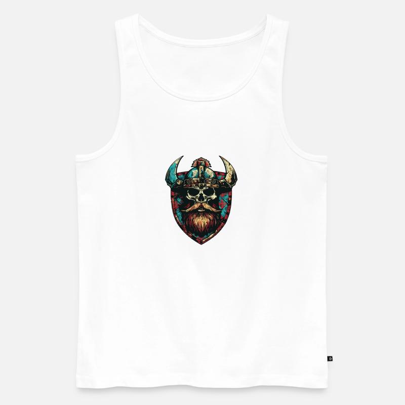 Wikinger Skull Wappen - Männer Premium Bio Tank Top - Weiß
