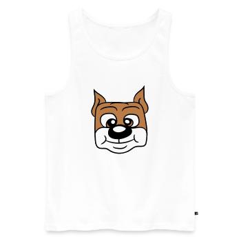 Visage de chien Petit Tête d’animal de compagnie Mignon - Débardeur bio Premium Homme - blanc - Devant - Michal (187cm)