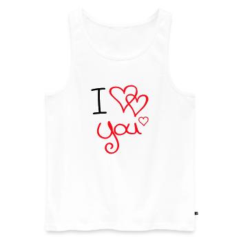 i love you - Men's Premium Organic Tank Top - white - Front - Michal (187cm)