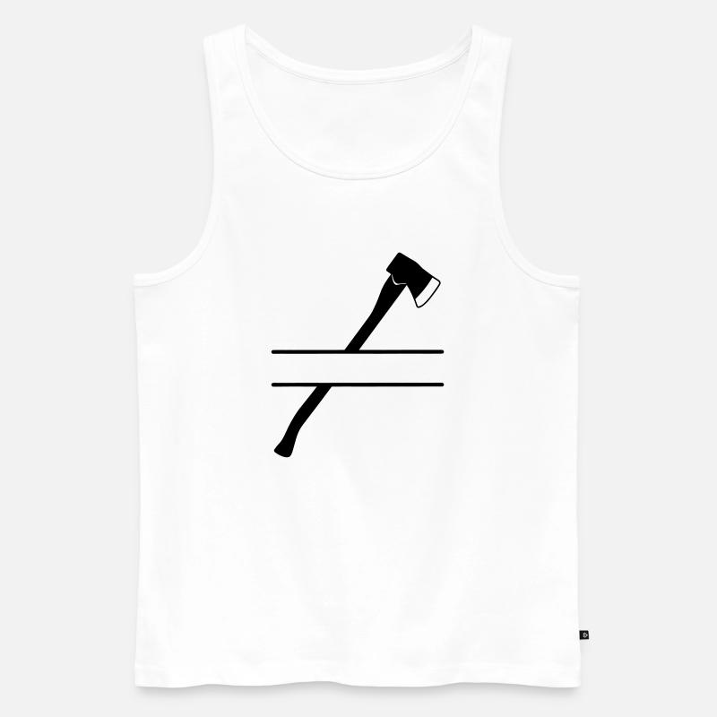 Holzfäller-Axt-Banner - Männer Premium Bio Tank Top - Weiß