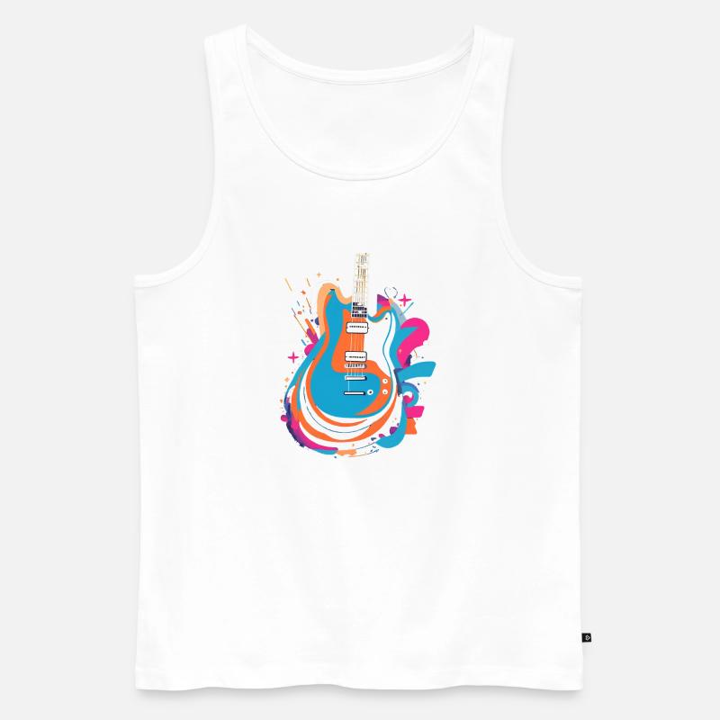 Bunte E-Gitarre - Männer Premium Bio Tank Top - Weiß