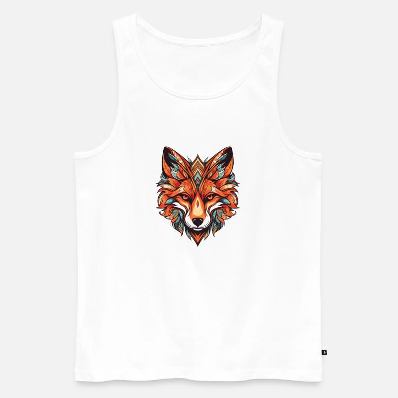 Fuchs Portrait - Männer Premium Bio Tank Top - Weiß