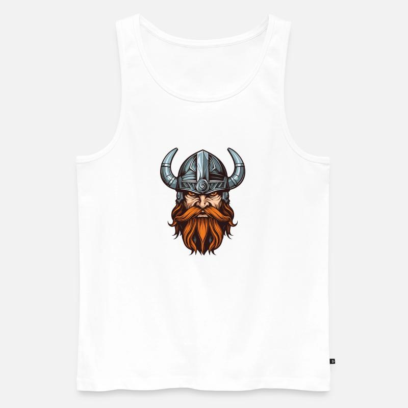 Wikinger Krieger Valhalla Odin - Männer Premium Bio Tank Top - Weiß