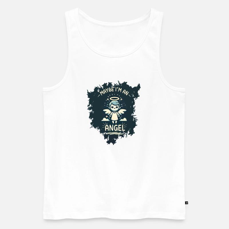 Vielleicht bin ich ein Engel - Männer Premium Bio Tank Top - Weiß