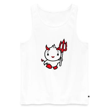 Vogel Teufel Hörner Satan Dreizack Hölle böse cool - Männer Premium Bio Tank Top - Weiß - Vorne - Michal (187cm)