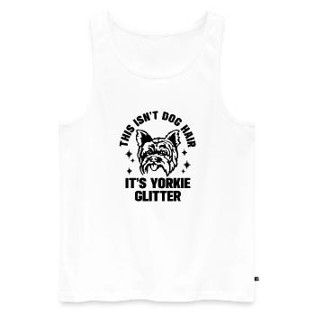 This isn't dog hair, it's yorkie glitter - Männer Premium Bio Tank Top - Weiß - Vorne - Michal (187cm)