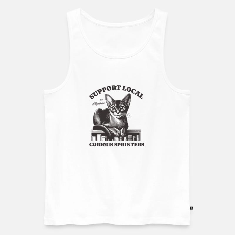 Katze Support Local Abyssinian - Männer Premium Bio Tank Top - Weiß