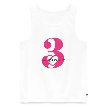 Digit Three 3 with Heart - Men's Premium Organic Tank Top - white - Front - Michal (187cm)