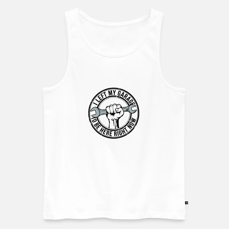 Stolzer Hobbyhandwerker Spruch - Männer Premium Bio Tank Top - Weiß