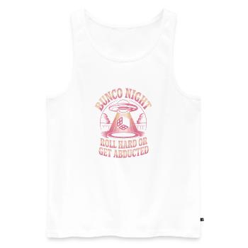 Bunco Night Flamingo Bunco Group Bunco Player - Men's Premium Organic Tank Top - white - Front - AI Model Male 178 light (178cm)