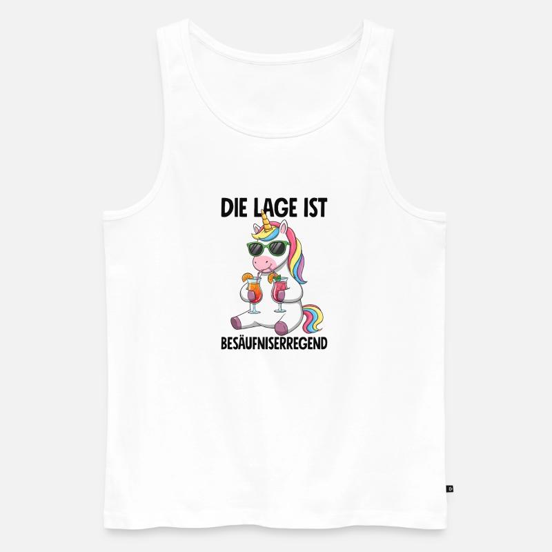 Die Lage Ist Besäufniserregend - Männer Premium Bio Tank Top - Weiß