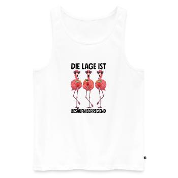 The location is drunken with flamingos - Men's Premium Organic Tank Top - white - Front - Michal (187cm)