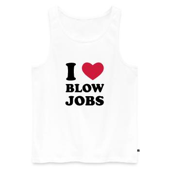 I Love Blowjobs - Men's Premium Organic Tank Top - white - Front - AI Model Male 178 light (178cm)