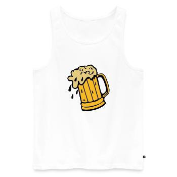Bier Bier verre22032 - Männer Premium Bio Tank Top - Weiß - Vorne - Michal (187cm)