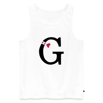 Großbuchstabe G mit Herzen - Männer Premium Bio Tank Top - Weiß - Vorne - AI Model Male 178 light (178cm)