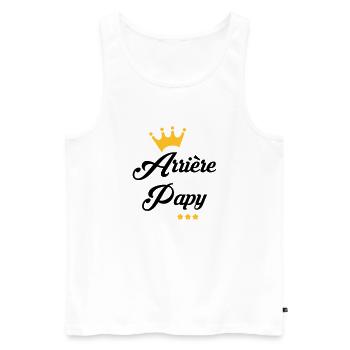 Arrière Papy Papi Mamie Famille Drôle Bébé - Men's Premium Organic Tank Top - white - Front - AI Model Male 178 light (178cm)
