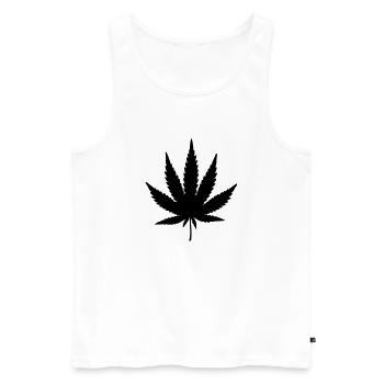 weed leaf design - Männer Premium Bio Tank Top - Weiß - Vorne - AI Model Male 178 light (178cm)