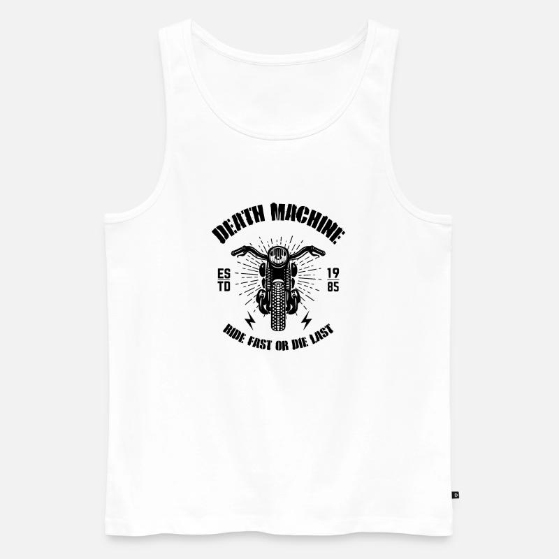 Death Machine Motorcycle - Männer Premium Bio Tank Top - Weiß