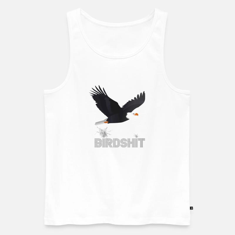 BIRDSHIT EAGLE - FARBE - Männer Premium Bio Tank Top - Weiß