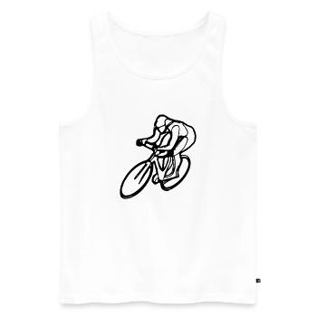 Road Cycling Bicycle Road Bike Rider Gift - Men's Premium Organic Tank Top - white - Front - Michal (187cm)