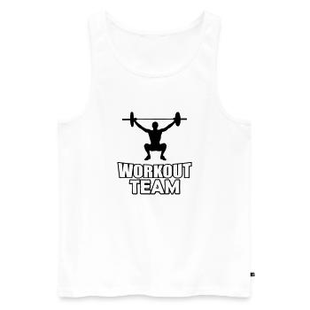 Workout Team - Männer Premium Bio Tank Top - Weiß - Vorne - Michal (187cm)