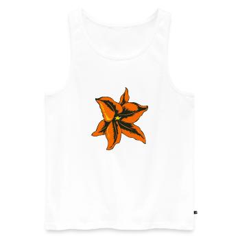 Blumenzeichnung Tattoo 1403 A - Männer Premium Bio Tank Top - Weiß - Vorne - Michal (187cm)