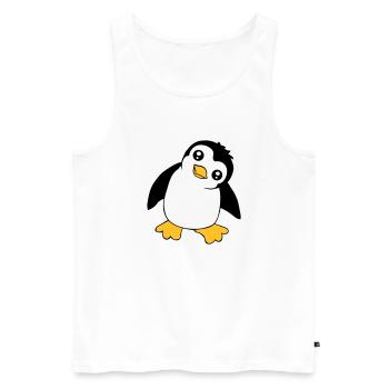Pingouin Bébé Mignon Petit Drôle Enfant Oiseau Amour - Débardeur bio Premium Homme - blanc - Devant - Michal (187cm)
