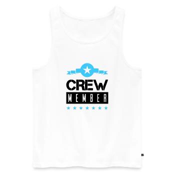 Crew Member - Men's Premium Organic Tank Top - white - Front - Michal (187cm)