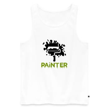 painting painter2 - Männer Premium Bio Tank Top - Weiß - Vorne - Michal (187cm)