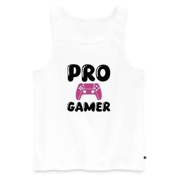 pro gamer 1 - Männer Premium Bio Tank Top - Weiß - Vorne - Michal (187cm)